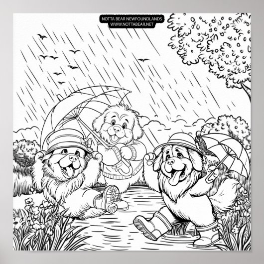 Puppy's dansen in de regen poster (Voorkant)