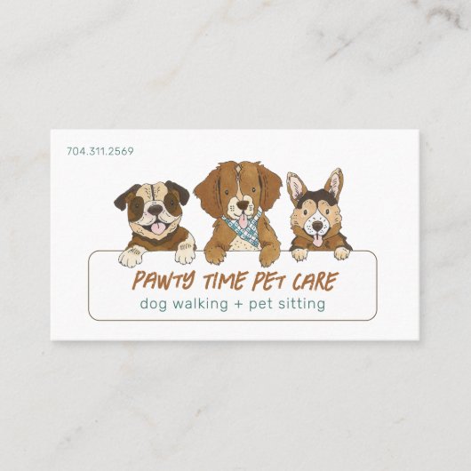 Puppys Dog Walker Pet Services Visitekaartje (Voorkant)