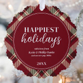 Puppy's eerste kerst dubbelzijdige foto ornament kaart