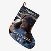 Puppy's eerste kerst grote kerstsok (Voorkant (Hangend))
