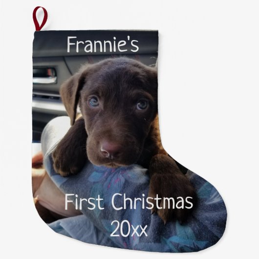 Puppy's eerste kerst grote kerstsok (Voorkant)