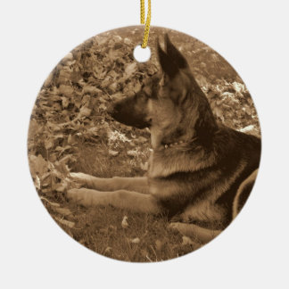 Puppy's eerste kerst keramisch ornament