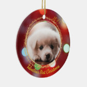 Puppy's eerste kerst keramisch ornament (Rechts)