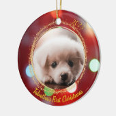 Puppy's eerste kerst keramisch ornament (Links)