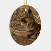 Puppy's eerste kerst keramisch ornament (Rechts)