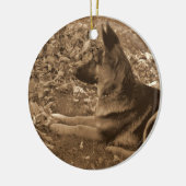 Puppy's eerste kerst keramisch ornament (Links)