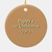 Puppy's eerste kerst keramisch ornament (Achterkant)