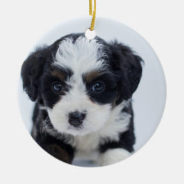 Puppy's eerste kerst keramisch ornament