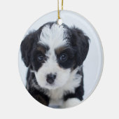 Puppy's eerste kerst keramisch ornament (Links)