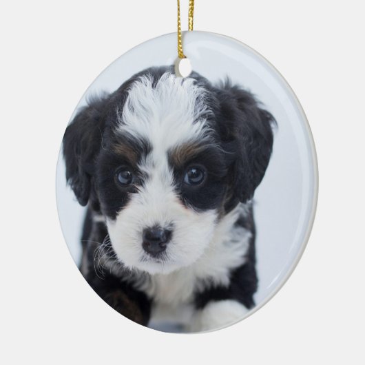 Puppy's eerste kerst keramisch ornament (Links)
