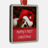 Puppy's eerste kerst metalen ornament (Rechts)