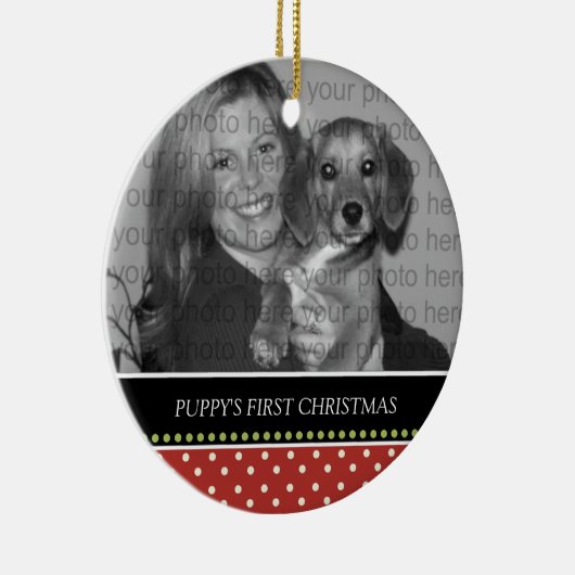 Puppy's eerste kerstboomversieringen keramisch ornament (Rechts)