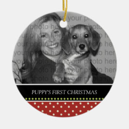 Puppy's eerste kerstboomversieringen keramisch ornament