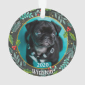 Puppy's eerste kerstfoto ornament (achterkant)