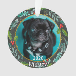 Puppy's eerste kerstfoto ornament