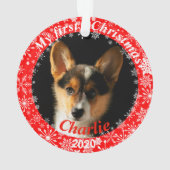 Puppy's eerste kerstfoto ornament (achterkant)