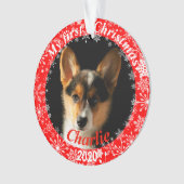 Puppy's eerste kerstfoto ornament (voorkant)