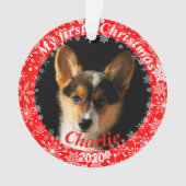 Puppy's eerste kerstfoto ornament (voorkant)