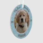 Puppy's eerste kerstfoto ornament (voorkant)