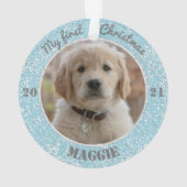 Puppy's eerste kerstfoto ornament (achterkant)