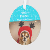 Puppy's eerste kerstfoto ornament (voorkant)