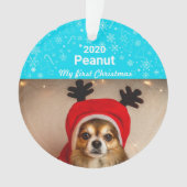 Puppy's eerste kerstfoto ornament (voorkant)