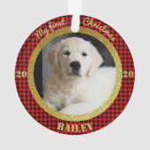 Puppy's eerste kerstfoto ornament (achterkant)