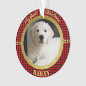 Puppy's eerste kerstfoto ornament (voorkant)