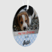 Puppy's eerste kerstfoto-Ornament Ornament (voorkant)