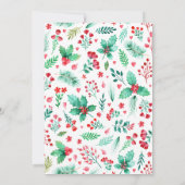 Puppy's Eerste Kerstfoto Waterverf Botanisch Feestdagenkaart (Achterkant)