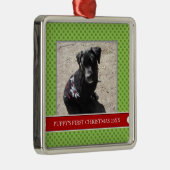 Puppy's eerste kerstfotoornament metalen ornament (Rechts)