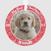 Puppy's eerste kerstfotoornament ornament (achterkant)