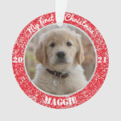 Puppy's eerste kerstfotoornament ornament (voorkant)