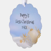 Puppy's eerste kerstherinnering ornament kaart (Links)