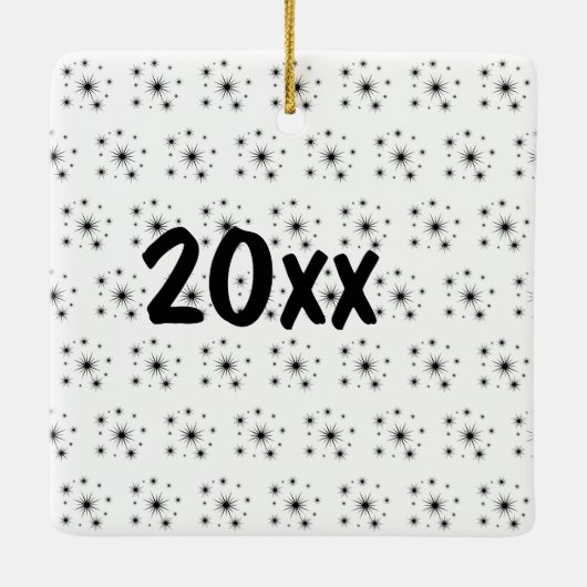 Puppy's eerste kerstjaar met de aangepaste naam keramisch ornament (Achterkant)