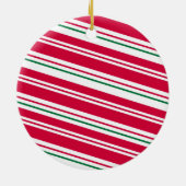 Puppy's Eerste Kerstmis - Candy Cane Keramisch Ornament (Achterkant)