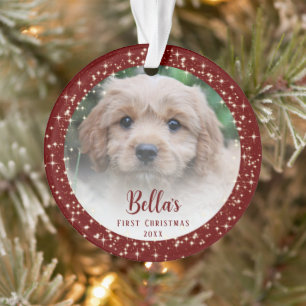 Puppy's eerste kerstrood ornament