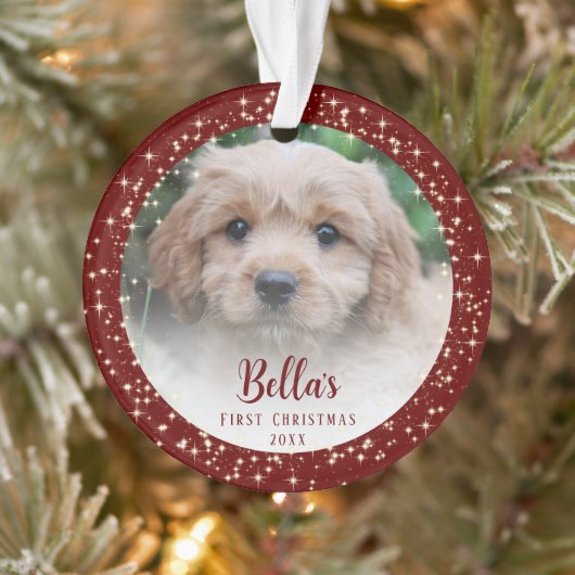 Puppy's eerste kerstrood ornament (Boom)