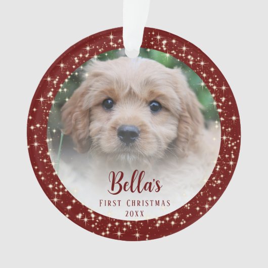 Puppy's eerste kerstrood ornament (voorkant)