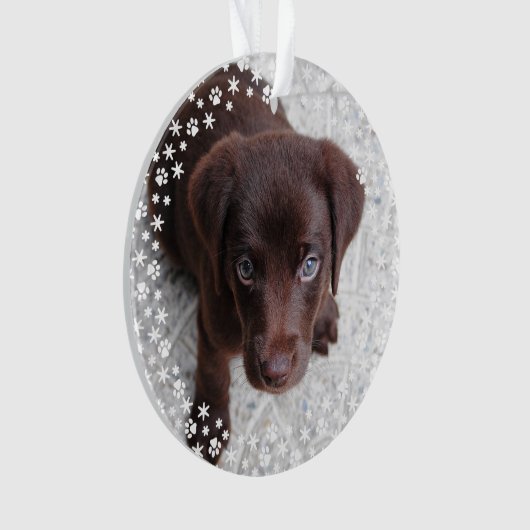 Puppy's Eerste Kerstvakantie Ornament (voorkant)