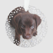 Puppy's Eerste Kerstvakantie Ornament (voorkant)