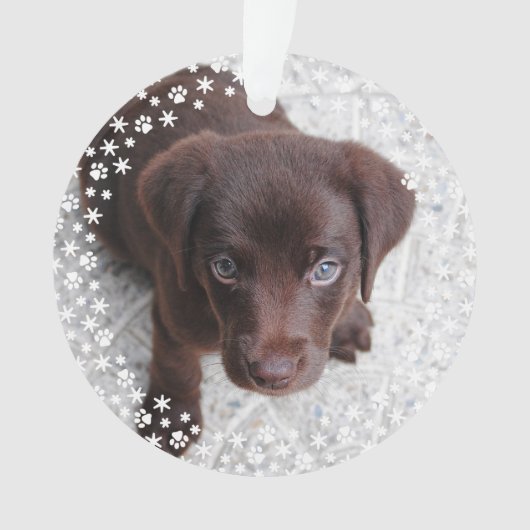 Puppy's Eerste Kerstvakantie Ornament (voorkant)