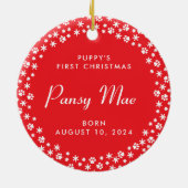 Puppy's Eerste Kerstvakantie Ornament (Achterkant)