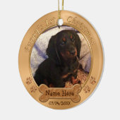 Puppy's eerste kerstversiering Je FOTO, TEKST Keramisch Ornament (Links)