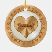 Puppy's eerste kerstversiering Je FOTO, TEKST Keramisch Ornament (Achterkant)