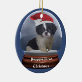 Puppy's eerste kerstversiering keramisch ornament (Rechts)