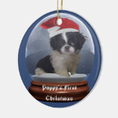 Puppy's eerste kerstversiering keramisch ornament (Links)