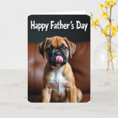 Puppy's Eerste Vaderdag Kaart (Gele Bloem)