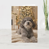 Puppy's First Christmas! - Customizable Feestdagen Kaart (Voorkant)