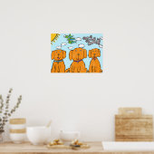 "Puppy's in de Zon" Gelukkig Poster (Keuken)
